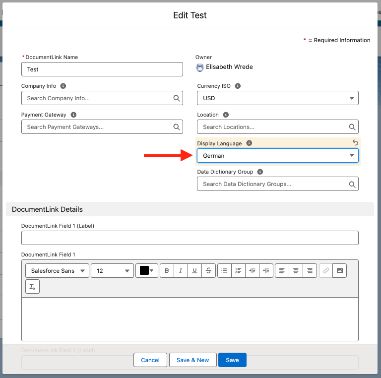 DocumentLink_Invoice_Select Display Language