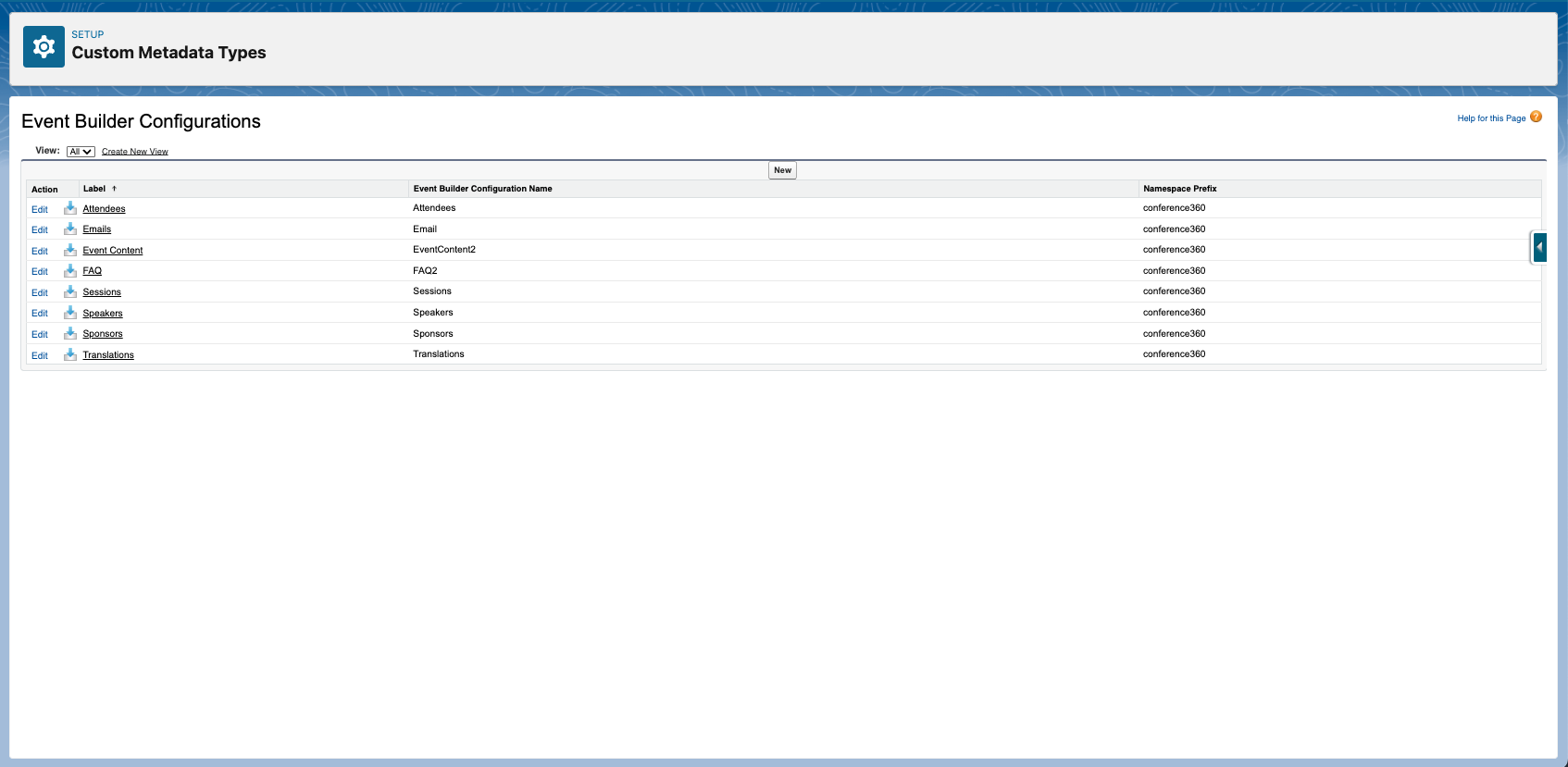 Event Builder Tab Configurations