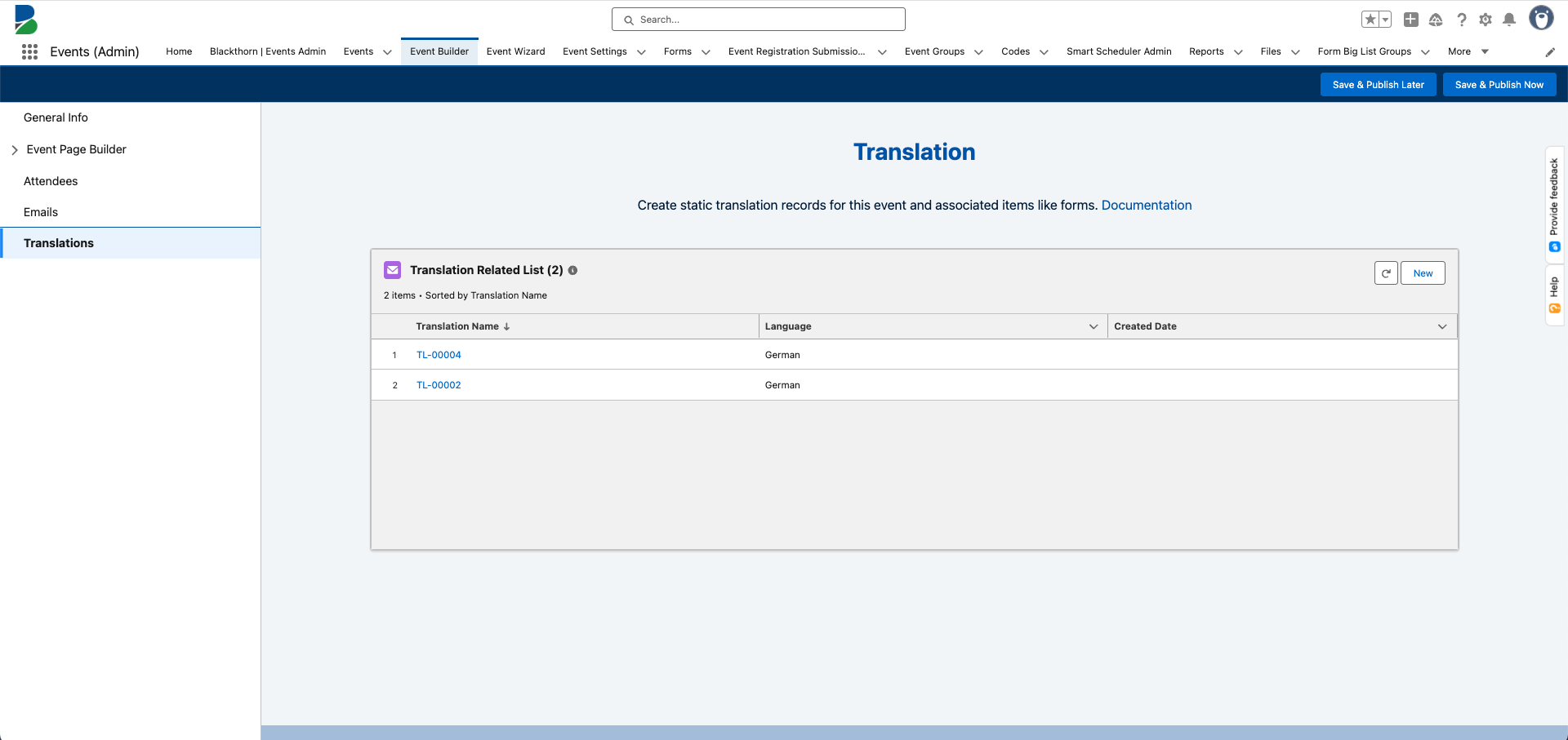 Event Builder_Translation Tab with Records
