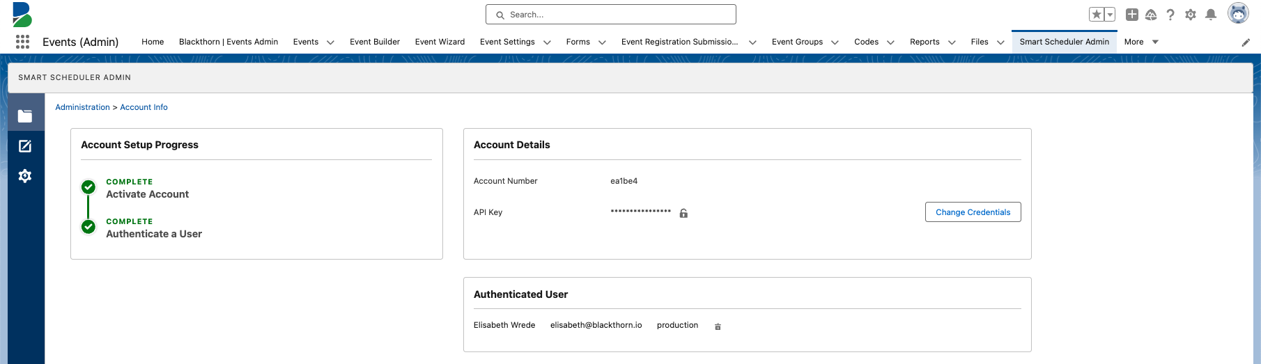 Event Record with Smart Scheduler Admin Nav