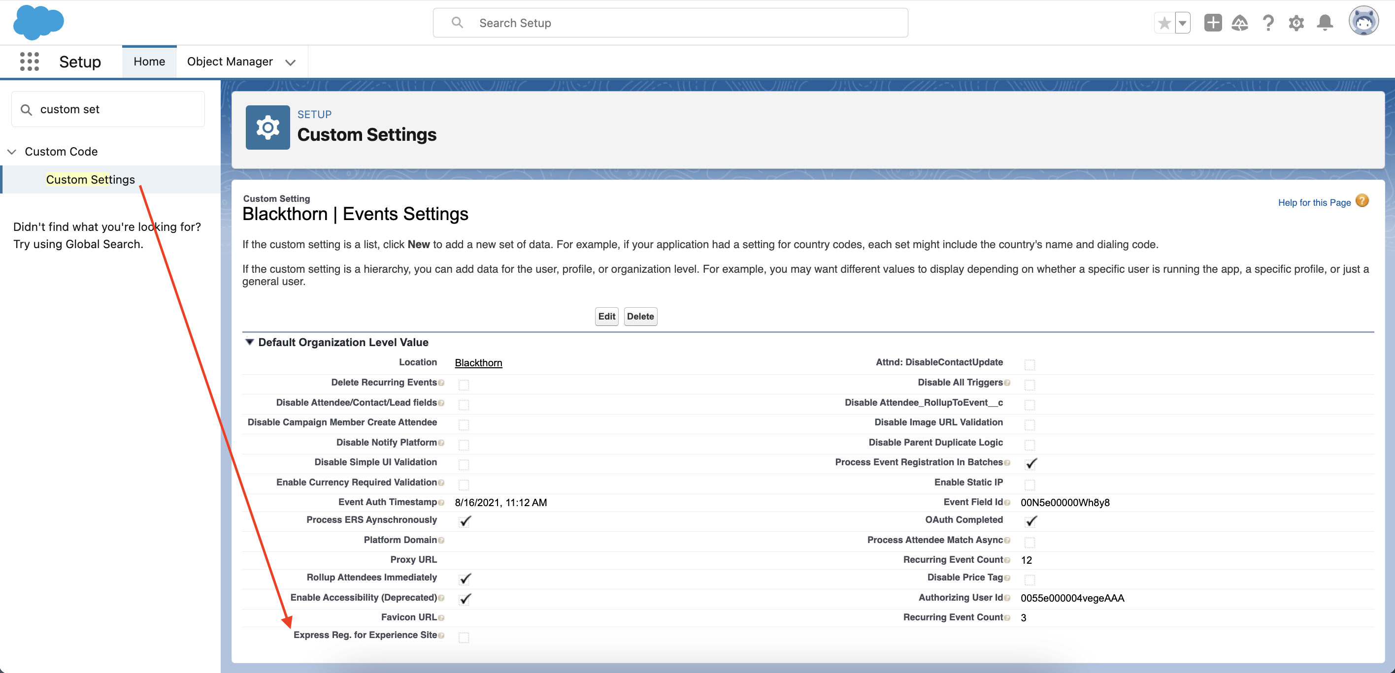 Enable Express Registration