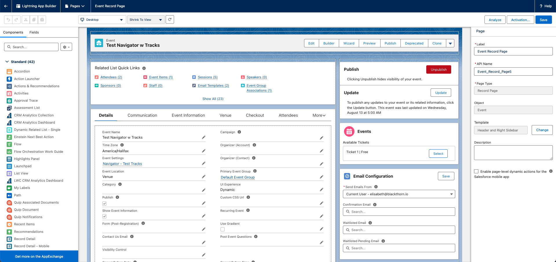 Configure Push Notifications Component