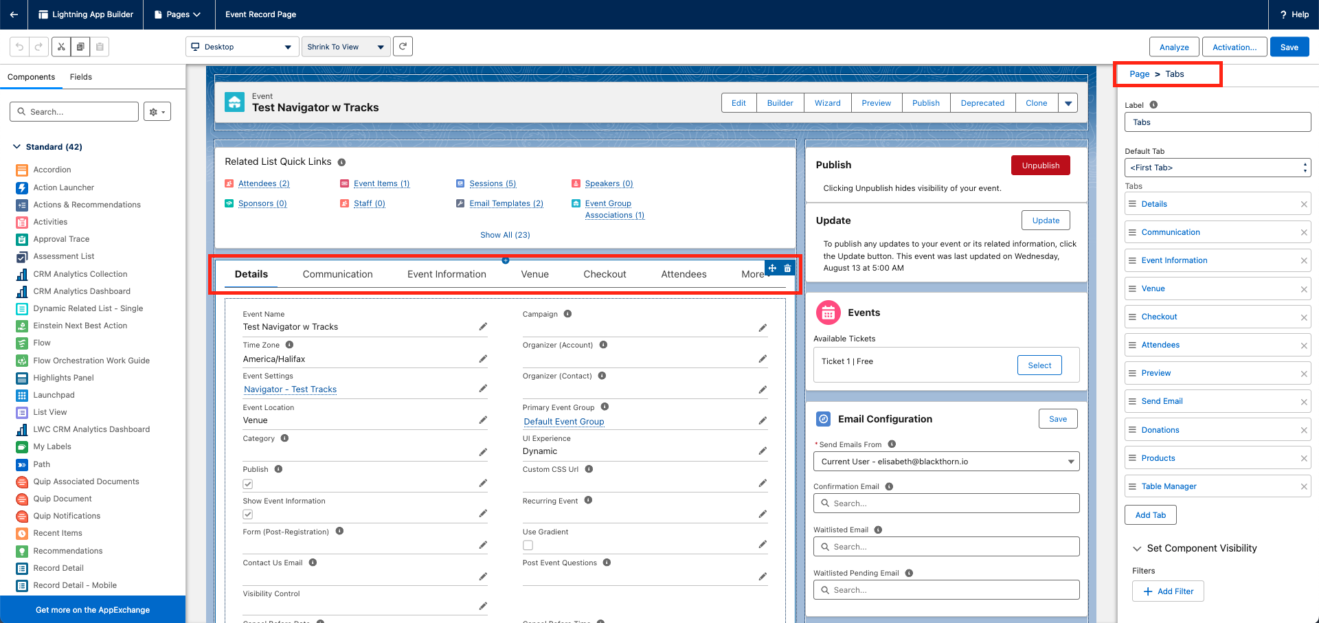 Configure Push Notifications Component