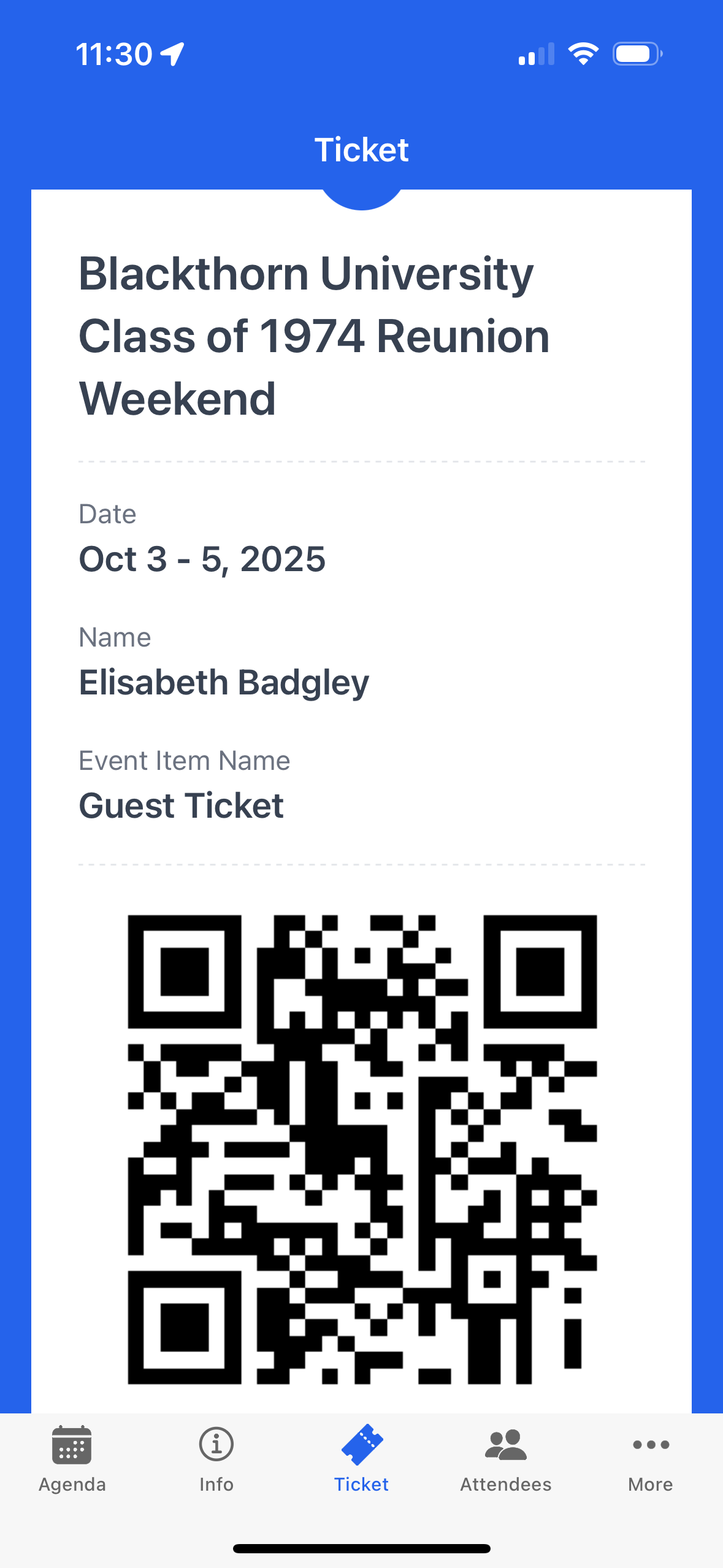 Ticket screen