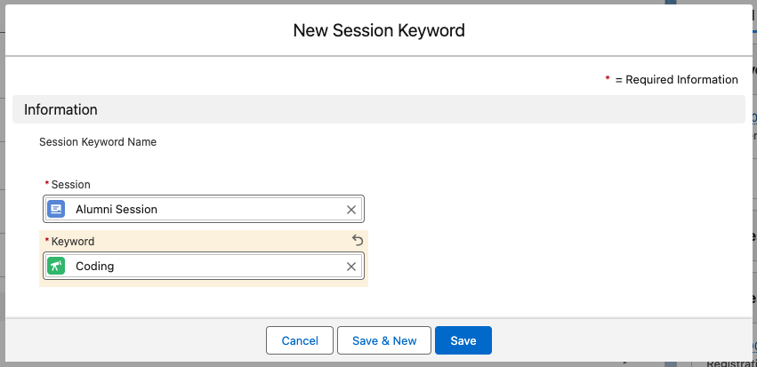 Save a Session Keyword