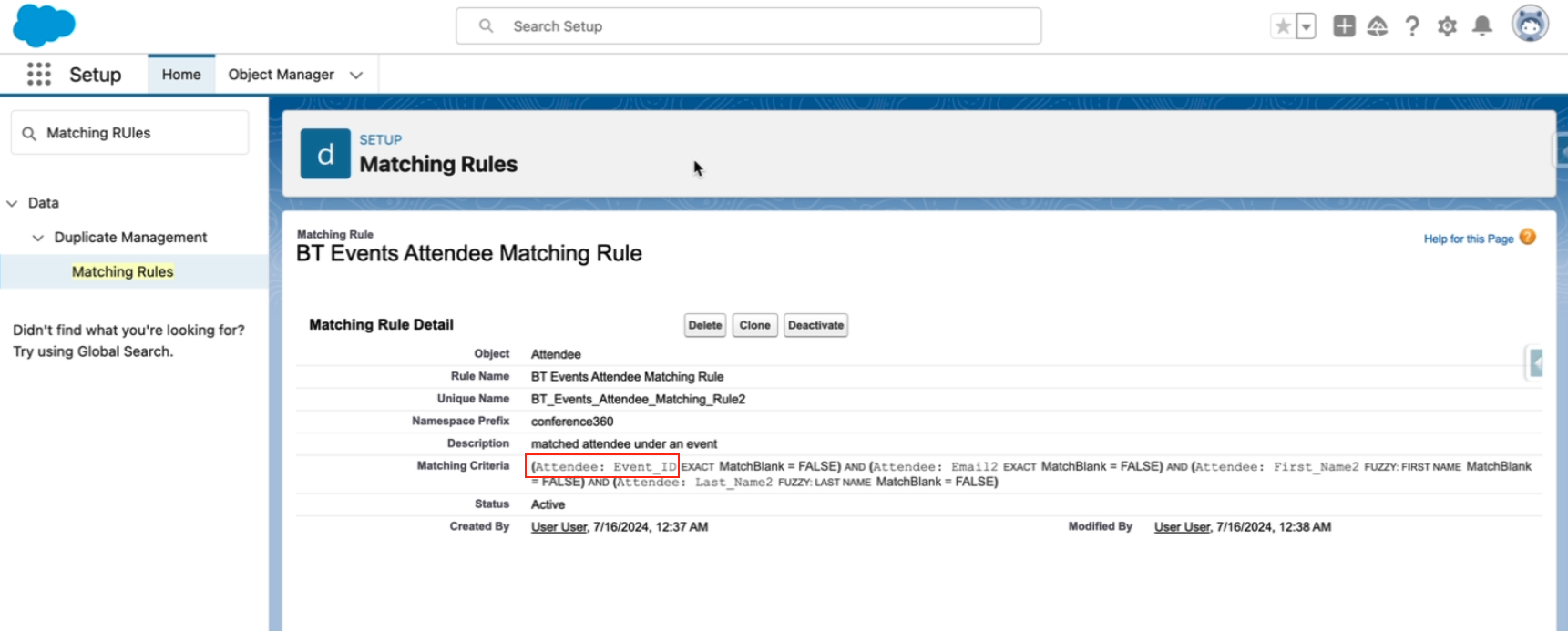 New_BT Events Attendee Matching Rule