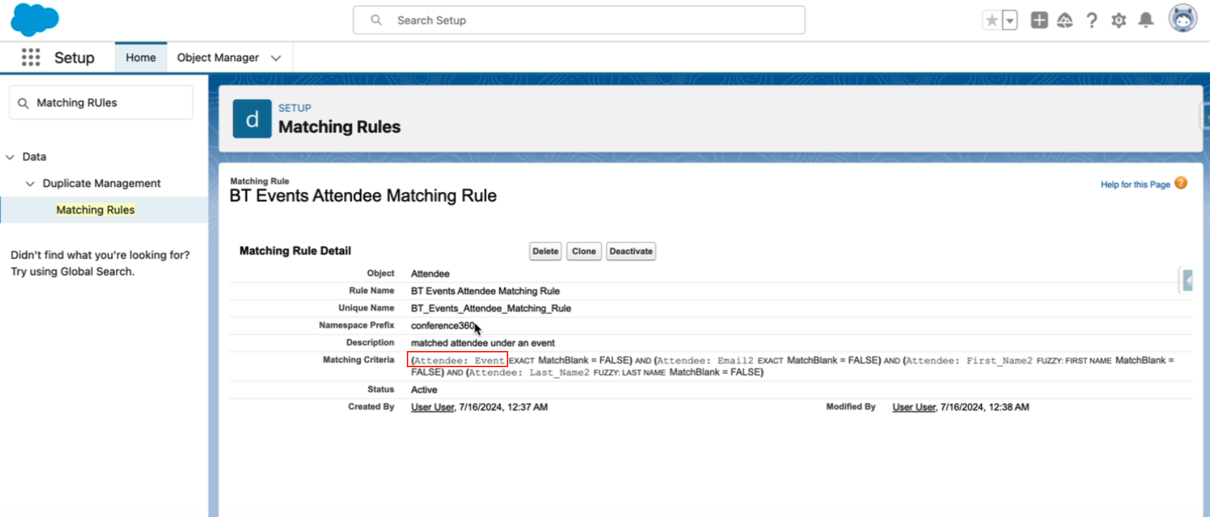 OLD_BT Events Attendee Matching Rule