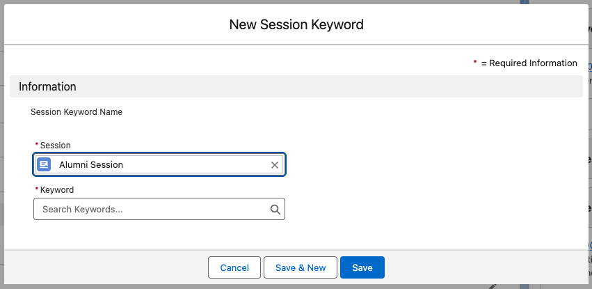 Create  a Session Keyword