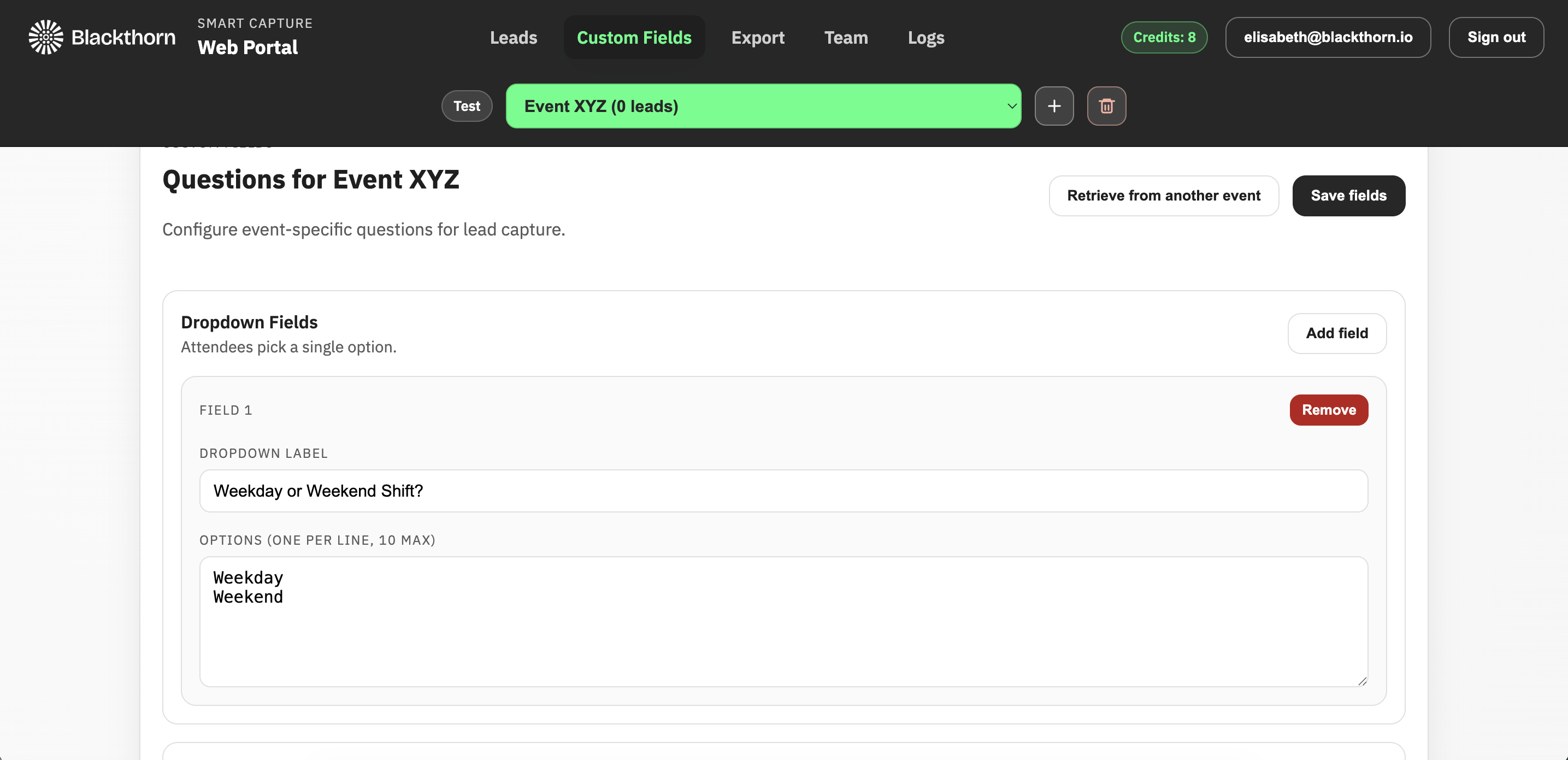 Smart Capture_Web portal_delete custom field question