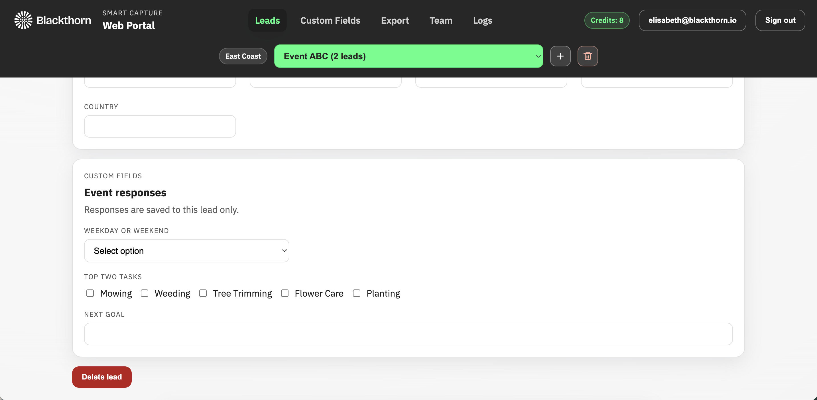 Smart Capture_web portal_share custom fields_updated lead