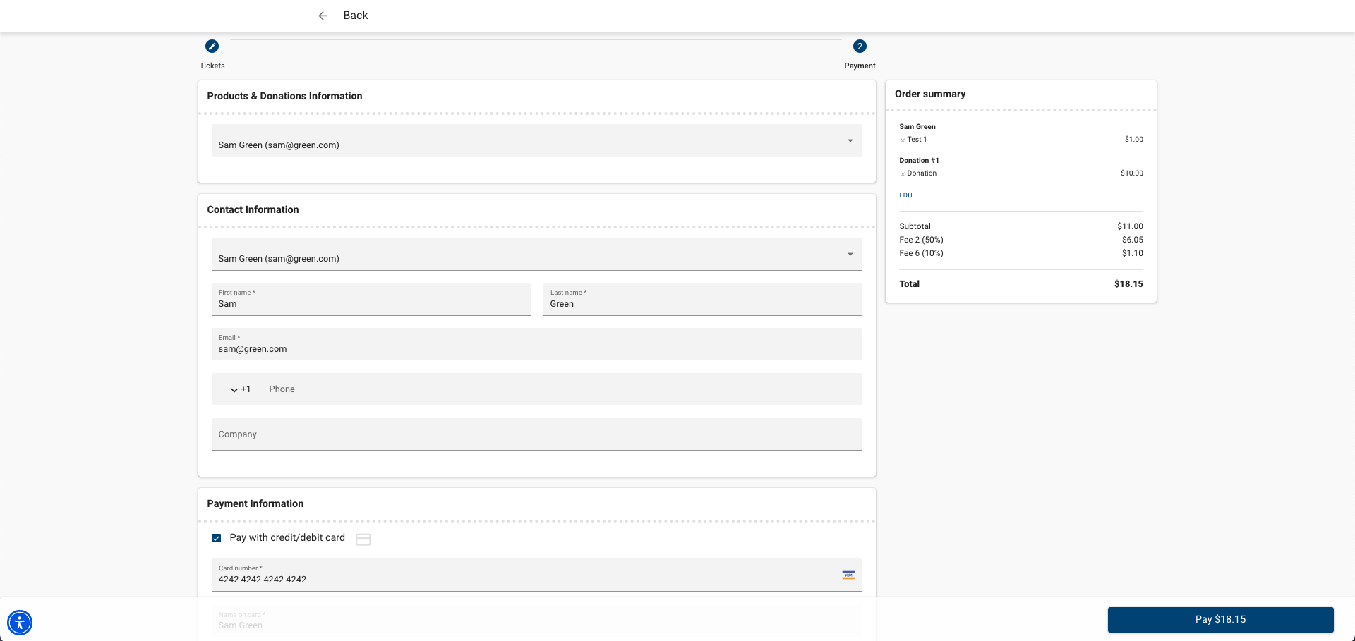 Split Payments_Enter Payment Info
