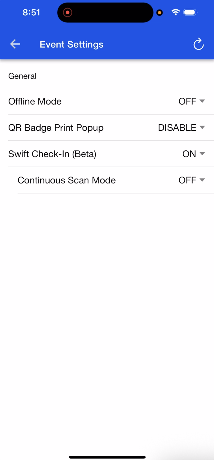 Swift Mode Check-in Turned On