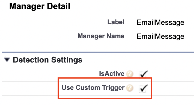 use custom trigger is checked