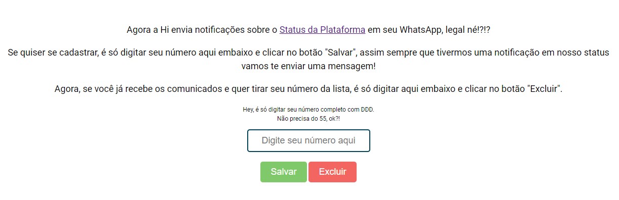 Status Hi no WhatsApp