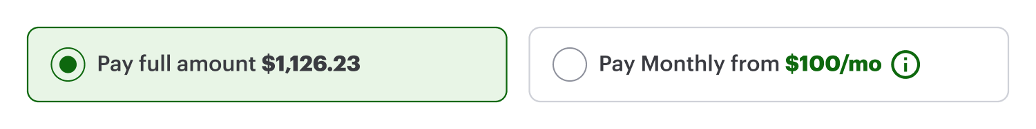 Onsite messaging - pay monthly selector - selector 1